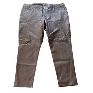 Ralph Lauren Faux Leather Straight Pant Dark Brown Sizs 20W